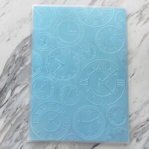 Craftwell Teresa Collins About Time Huge A4 Embossing Folder